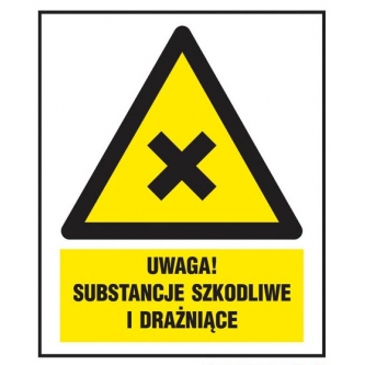 Uwaga! Substancje szkodliwe i drażniące (nalepka) 220x300 Z 154CH F