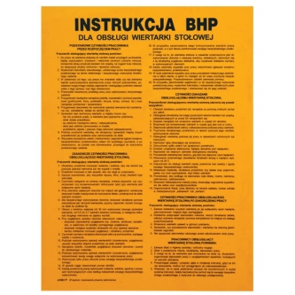Instrukcja BHP przy wiertarce stołowej (PCV) 310x420 Z IBM24 P