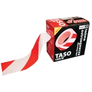 Taśma ostrzegawcza 100m biało-czerwona dwustronna TASO100CW