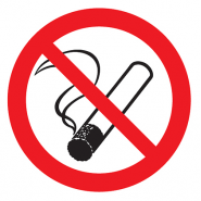 Palenie tytoniu zabronione (nalepka) 150x150 Z 12P FS