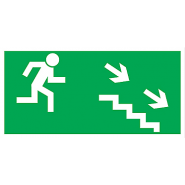 Kierunek do wyjścia schodami w dół w prawo  (PCV) 150x300  Z 8E PT