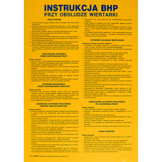 Instrukcja BHP przy wiertarce (PCV) 330x460 Z IBM23 P