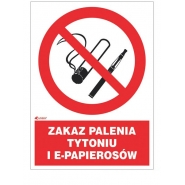 Zakaz palenia tytoniu i e-papierosów (nalepka) 150x200 Z 12P5 F